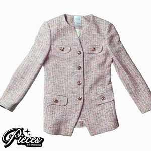 💎 SOLD 💎 St. John Boucle Space-Dyed Tweed
Jacket in Pink